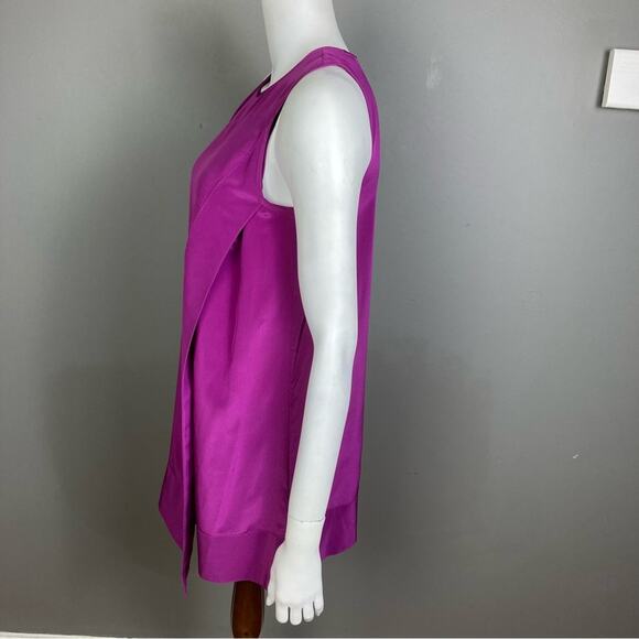 Donna Karan top tunic XS sleeveless silk purple Mod wrap NWT lagenlook - Picture 7 of 15